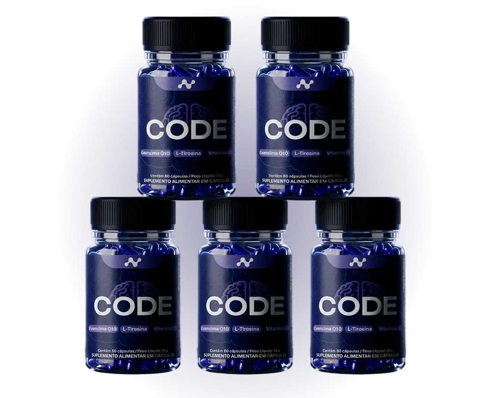 Kit com 5 potes do Neuraw CODE